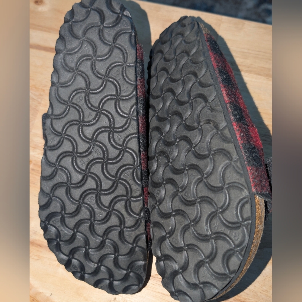 Birkenstock Arizona Shearling Plaid Sandals - Picture 8 of 8